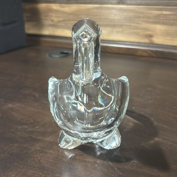 Vintage Pelican Lead Crystal Catch All Candy Dish Trinket Holder - Picture 3 of 7